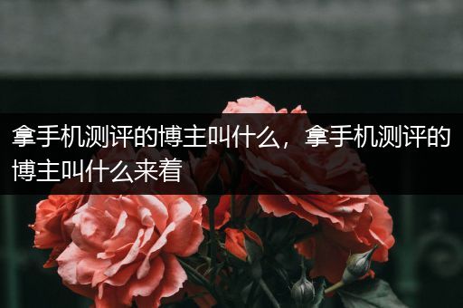 拿手机测评的博主叫什么，拿手机测评的博主叫什么来着